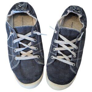 Time and Tru Shoes Memory Foam Scrunch Back  Slip On Blue Sneaker Women's Size 9